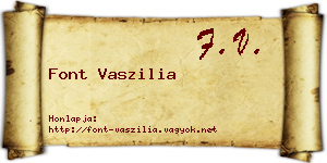 Font Vaszilia névjegykártya